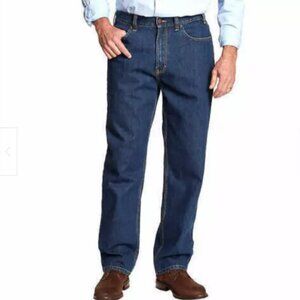 Kirkland Signature Men's Size 46X32 Blue 5-Pocket Denim Relaxed Fit Jeans